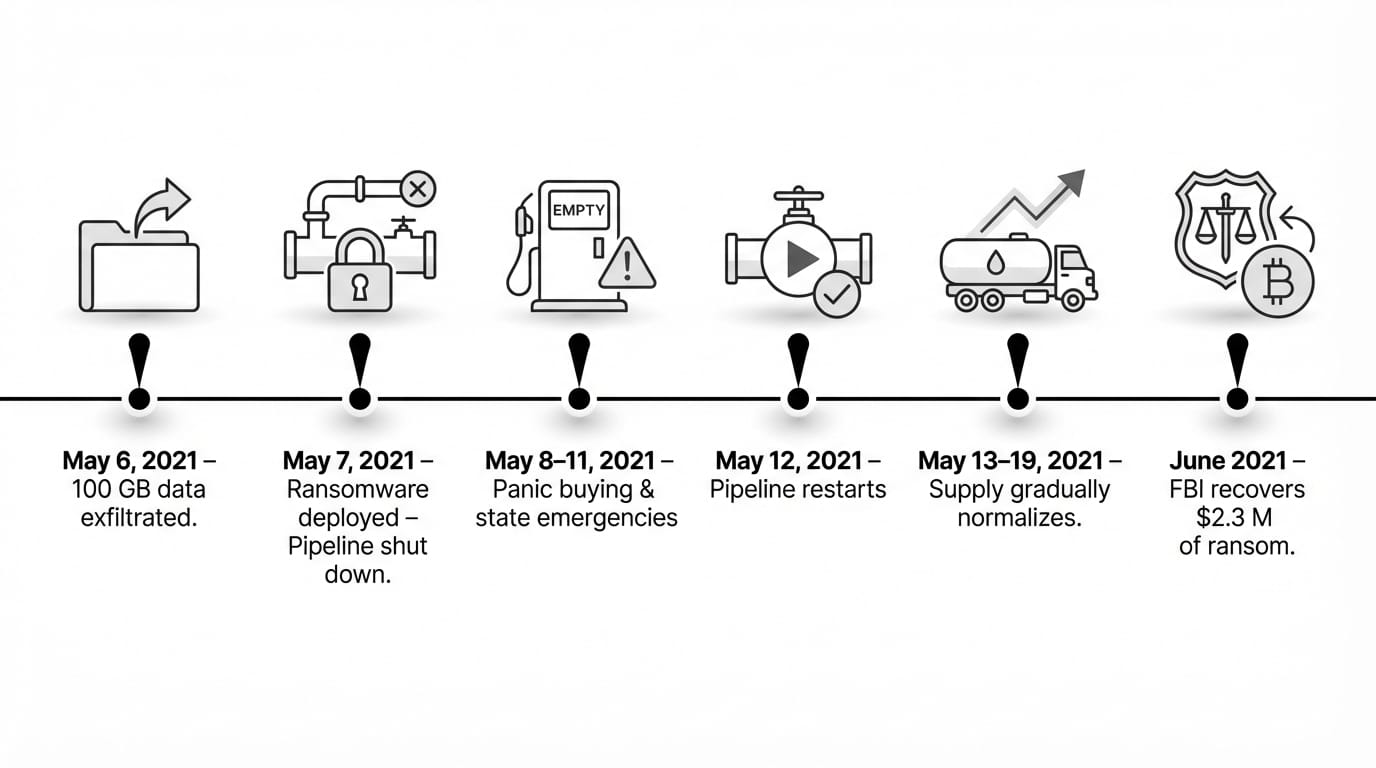Colonial Pipeline Ransomware Timeline